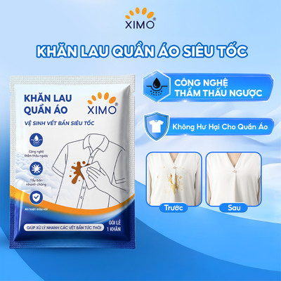 Khăn lau quần áo vệ sinh vết bẩn siêu tốc nhỏ gọn dễ dàng mang theo, công nghệ làm sạch độc quyền