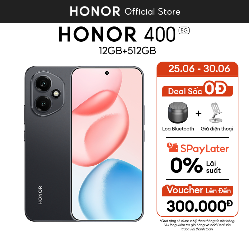 Điện Thoại Honor 400 5G 12GB + 512GB | AI Camera 200MP, Sạc Nhanh 80W | Snapdragon 7 Gen 3 | BH 24 Tháng