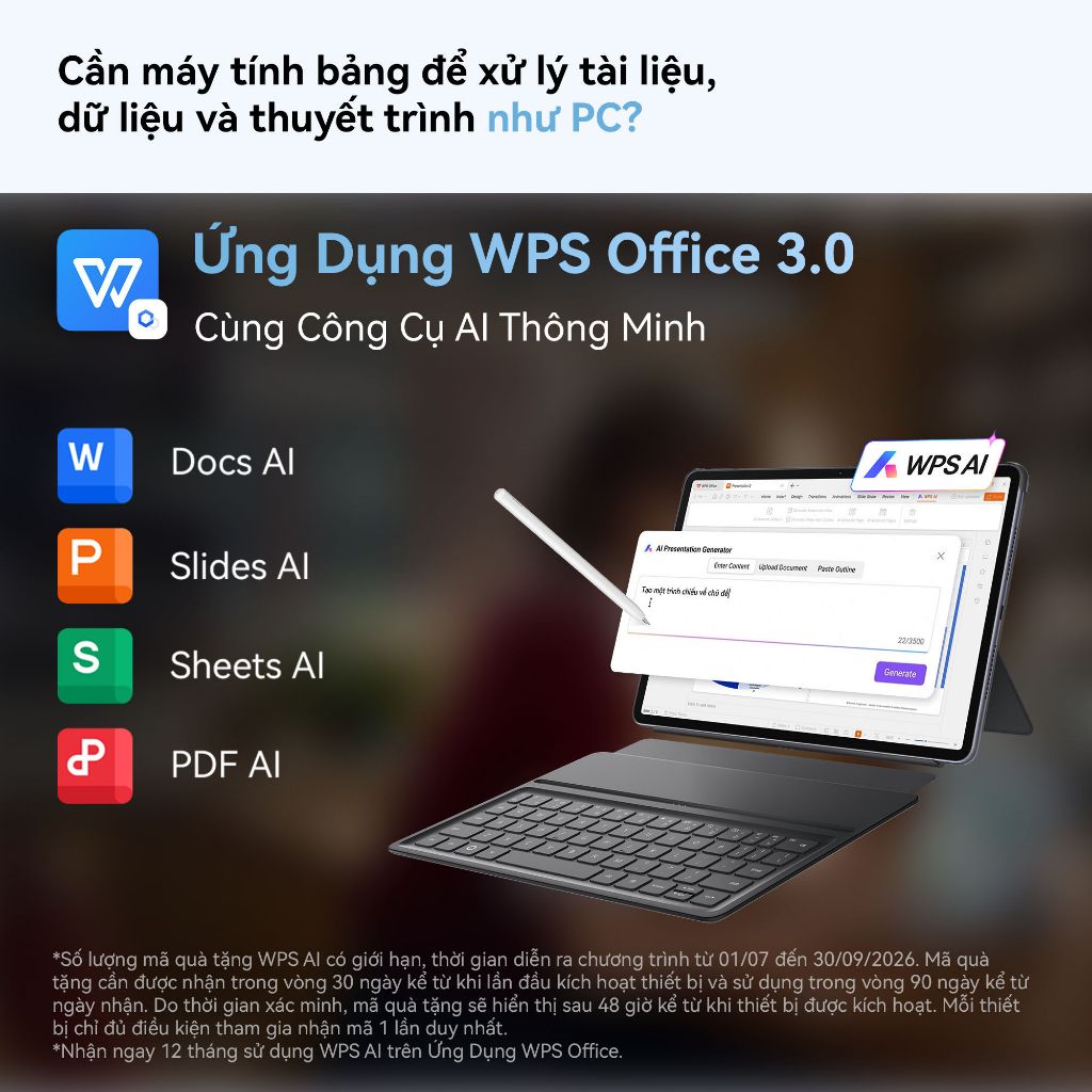 Máy tính bảng HUAWEI MatePad 11.5 2026 | WPS Office PC Với Công Cụ AI | HUAWEI FullView Display 2.5K 120Hz| Bàn Phím Rời | BigBuy360 - bigbuy360.vn