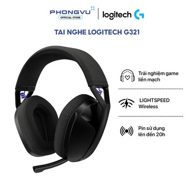 Tai Nghe Chụp Tai Gaming Không Dây Logitech G321 - Bluetooth 5.2 - Driver 40mm - Bảo Hành 24 Tháng