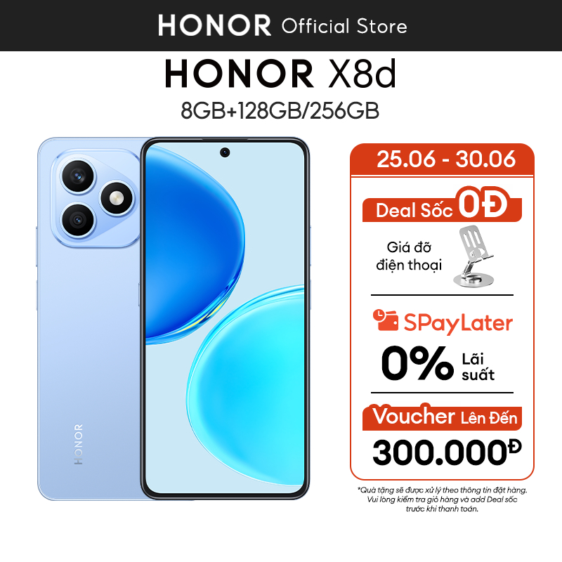 [SẢN PHẨM MỚI] Điện Thoại Honor X8d 8GB +128/256GB | Camera 108MP|  Snapdragon 6s Gen 2 | Pin 7000mAh | BH 18 Tháng | BigBuy360 - bigbuy360.vn