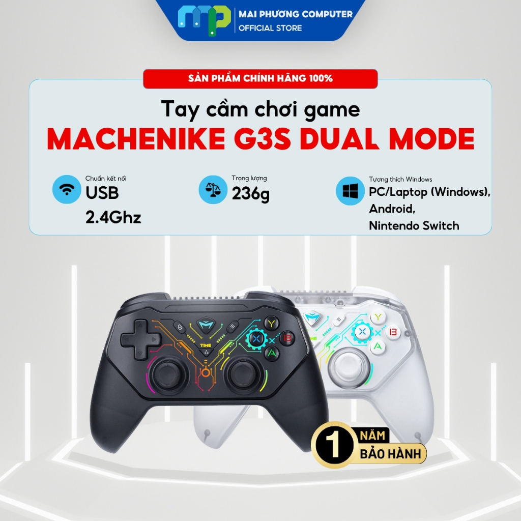 Tay Cầm Chơi Game Machenike G3S Dual Mode - Bảo hành 12 tháng