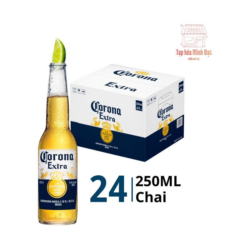 Thùng 24 Chai Bia Corona Extra Nhập khẩu (250ml/chai - 300ml/chai) - Nồng Độ Cồn 4.5%
