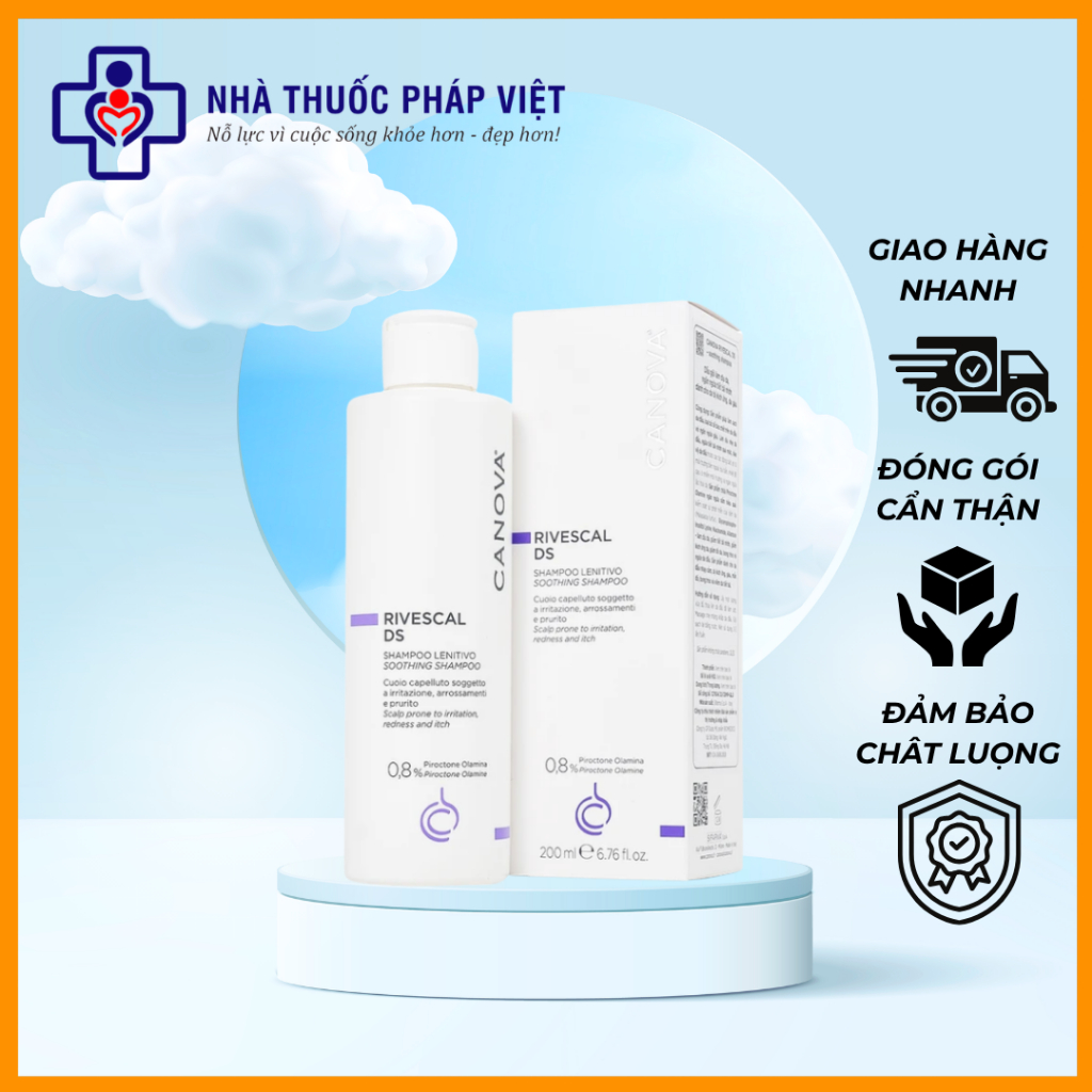 [CHÍNH HÃNG] CANOVA RIVESCAL DS 200ml - Dầu Gội Hỗ Trợ Trị Nấm Gàu Viêm Da Tiết Bã Rụng Tóc