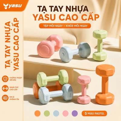 Tạ 1kg 2kg 1.5kg 3kg Tập Gym Nam Nữ thể thao tại nhà​ bọc nhựa PVC lõi ximăng YASU