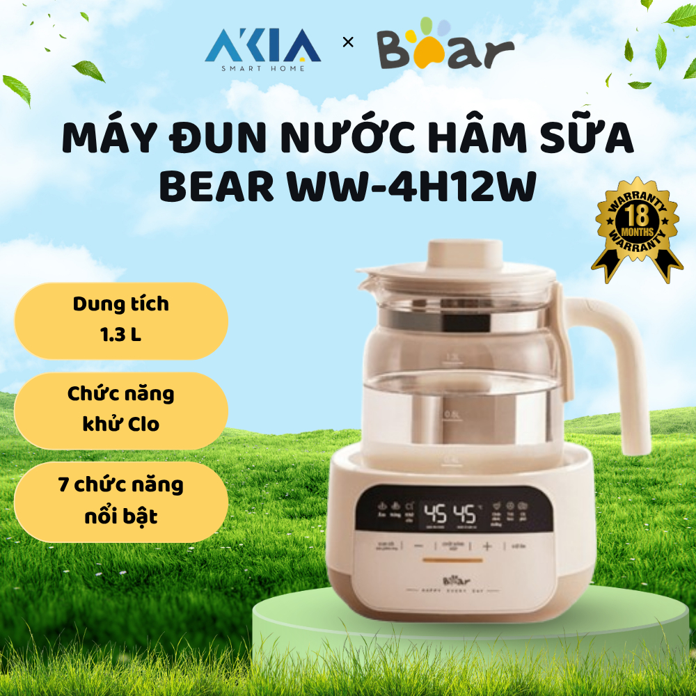 Máy đun nước hâm sữa Bear WW-4H12W | WW-5H12N - Kiểm soát nhiệt độ nước chính xác, chất liệu cao cấp