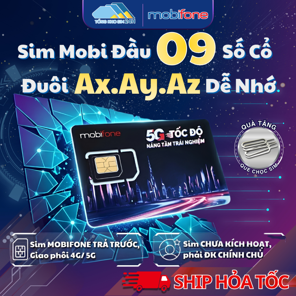 Sim Mobifone Đầu 09 Đuôi Số Lặp Ax.Ay.Az Số Đẹp, Dễ Nhớ [Sim chưa kích hoạt][Phải ĐKCC]