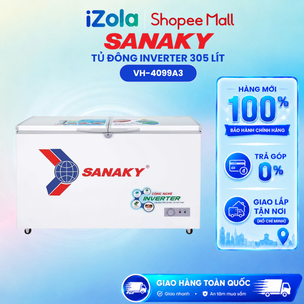 VH-4099A3 - Tủ Đông Sanaky Inverter 305 Lít VH-4099A3 - Hàng chính hãng