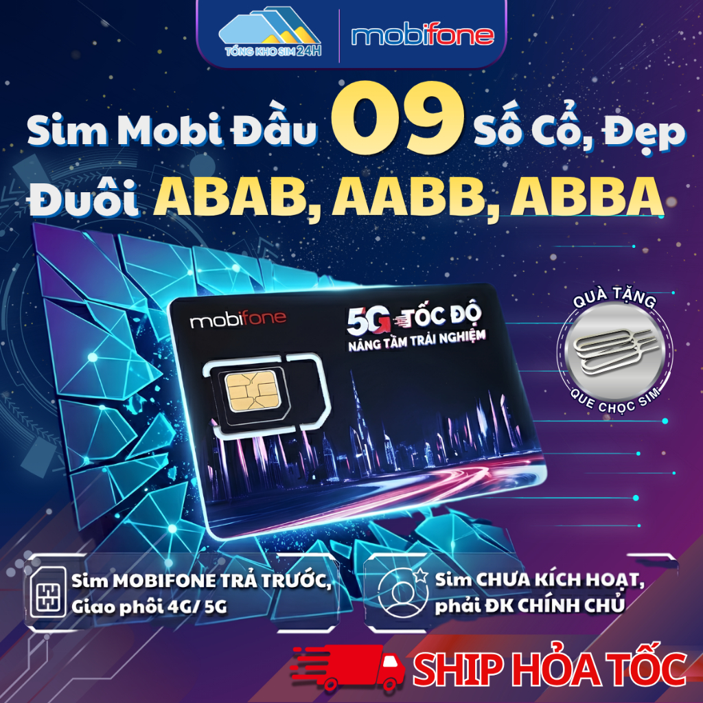 Sim Đầu 09 Mobifone Đuôi ABAB, AABB, ABBA Số Đẹp, Đọc 1 lần là nhớ [Sim chưa kích hoạt, Phải ĐKCC]