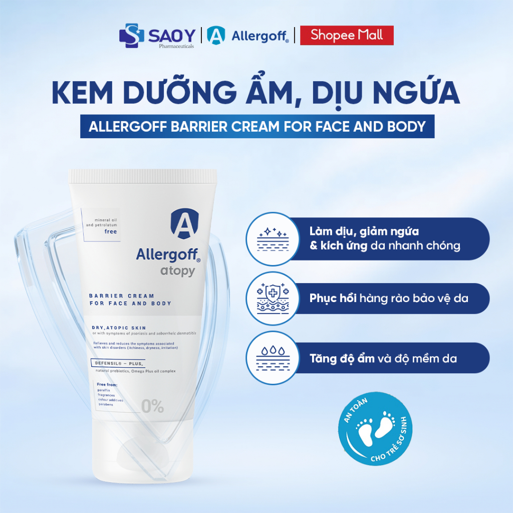 Kem Dưỡng Ẩm Phục Hồi Da Allergoff Atopy Allergoff Barrier Cream For Face And Body 75ml Giảm Ngứa