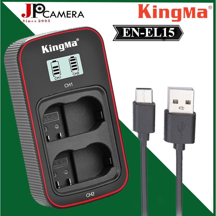 Sạc đôi máy ảnh Kingma cho Nikon EN-EL15 Ver 3