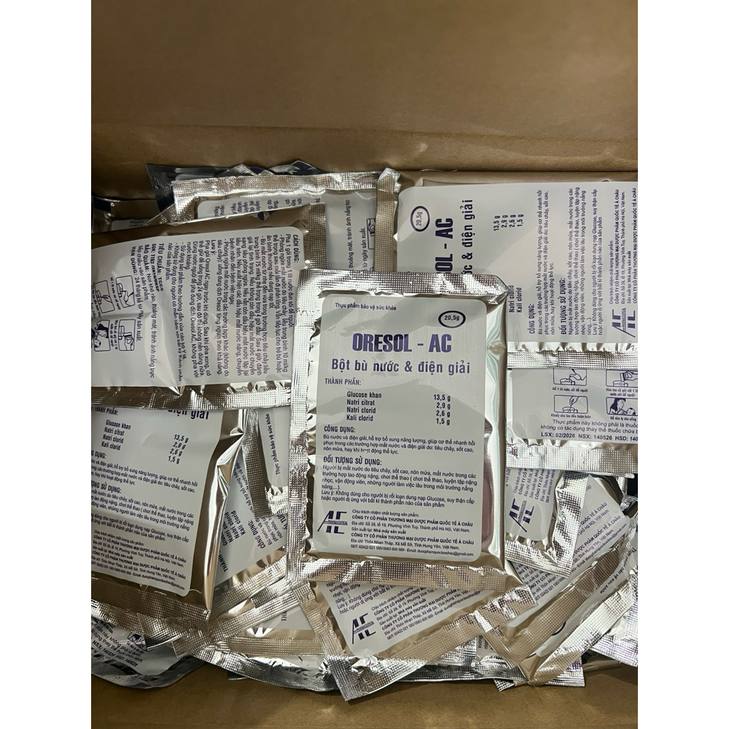 ORESOL - AC trắng Á CHÂU 20,5g (Oresol trắng) - Bột bù nước và điện giải