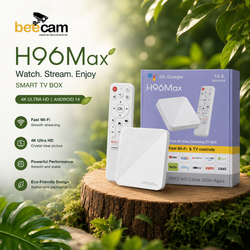 TV Box H96 Max Android 14 4K Ultra HD – Smart TV Box Chính Hãng, Biến TV Thường Thành Android TV