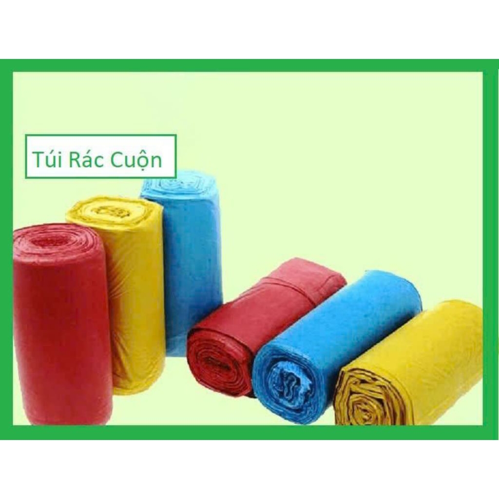(Combo 15 cuộn = 5 kg ) Túi rác cuộn màu/ túi rác cuộn đen