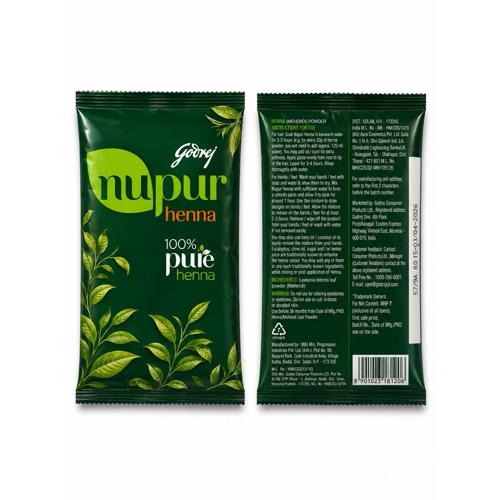 Bột dưỡng tóc henna nupur ấn độ 140g