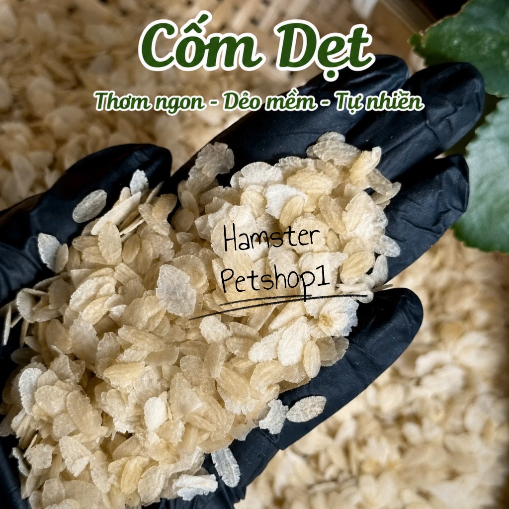Snack cốm dẹt trắng ăn dặm- Bổ sung chất xơ , vitamin, đẹp lông cho Hamster, Sóc