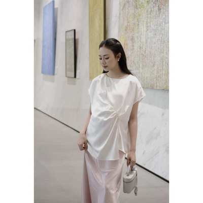 Áo lụa Elise thiết kế nhún eo tinh tế chất vải lụa cao cấp thiết kế BY L'AMME