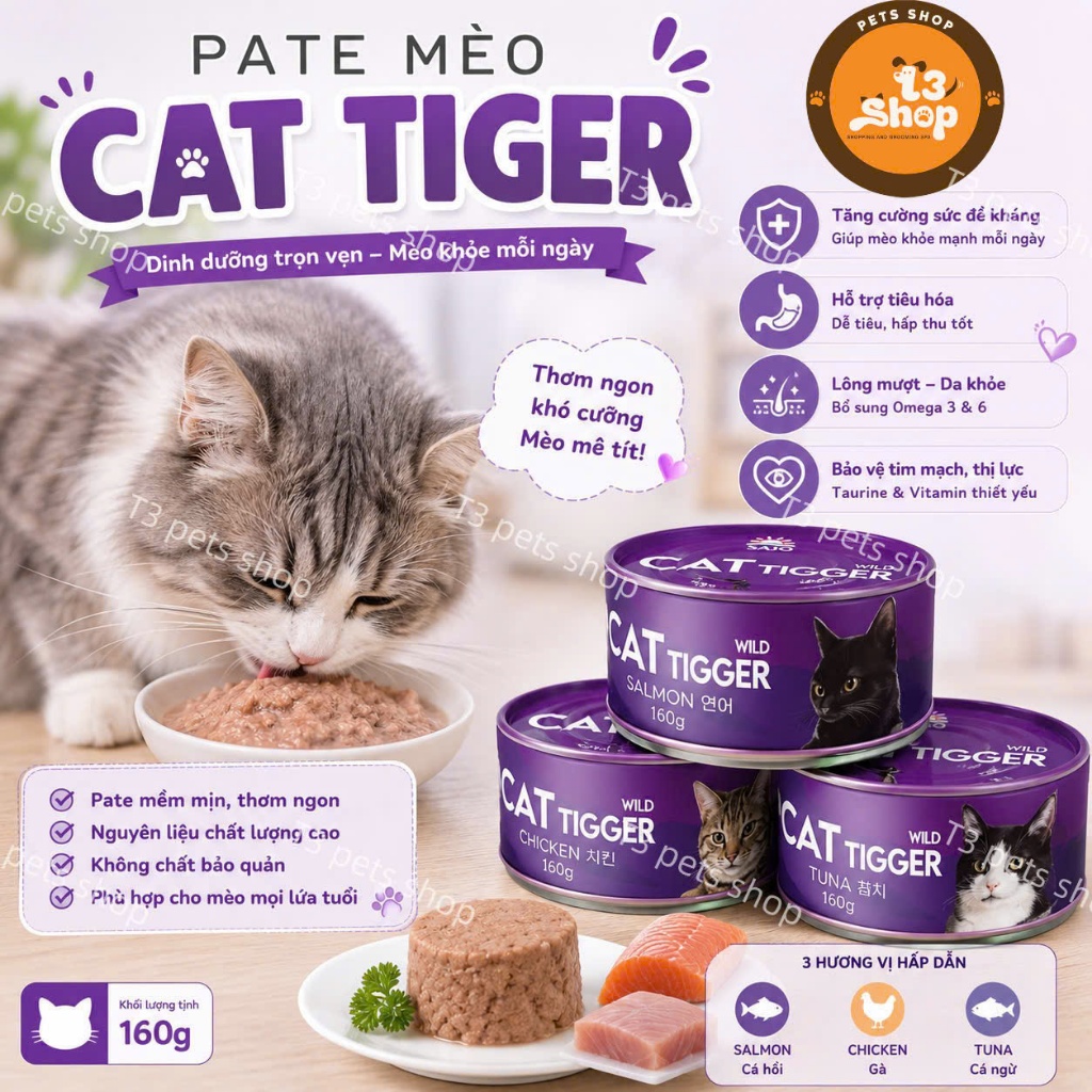 pate Cat Tiger 90gr dành cho mèo - T3 PETS SHOP