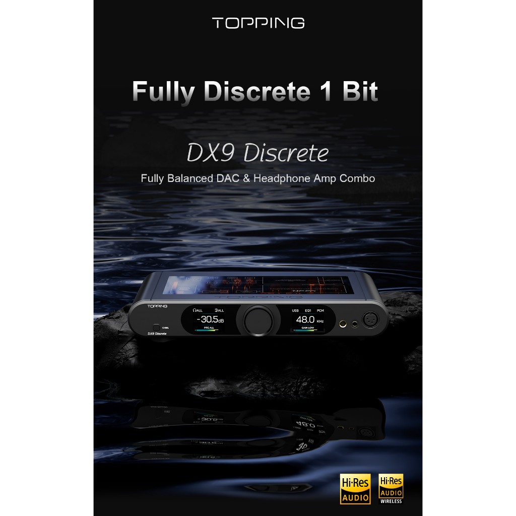 TOPPING DX9 Discrete Fully Balanced DAC Soundcard & Headphone AMP màu Black