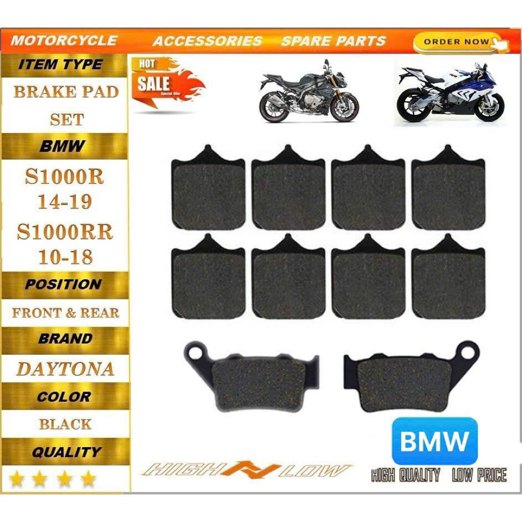 Má phanh bố thắng trước và sau cho BMW S1000R 2014-2019 VS BMW S1000RR 2010-2018