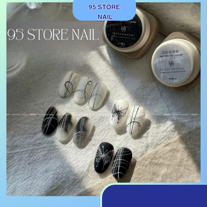 Gel nhện Nail . gel nhện kéo sợi không đứt - gel nhện màu trắng đen Nail.nailgiare95