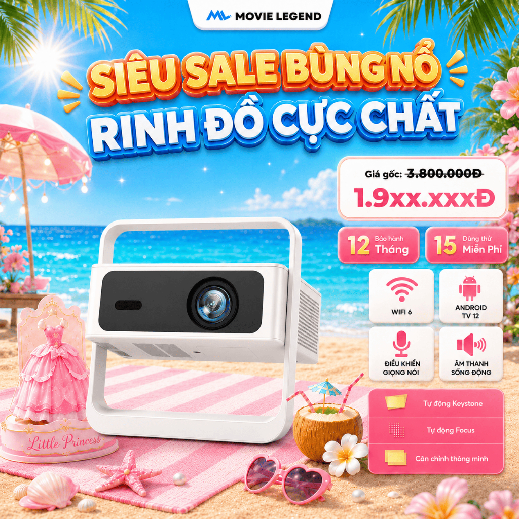 [ NEW 2026 ] Máy Chiếu Movie Legend - Máy Chiếu S7 Pro V2 - Hỗ Trợ FULL HD - Bảo hành 12 tháng