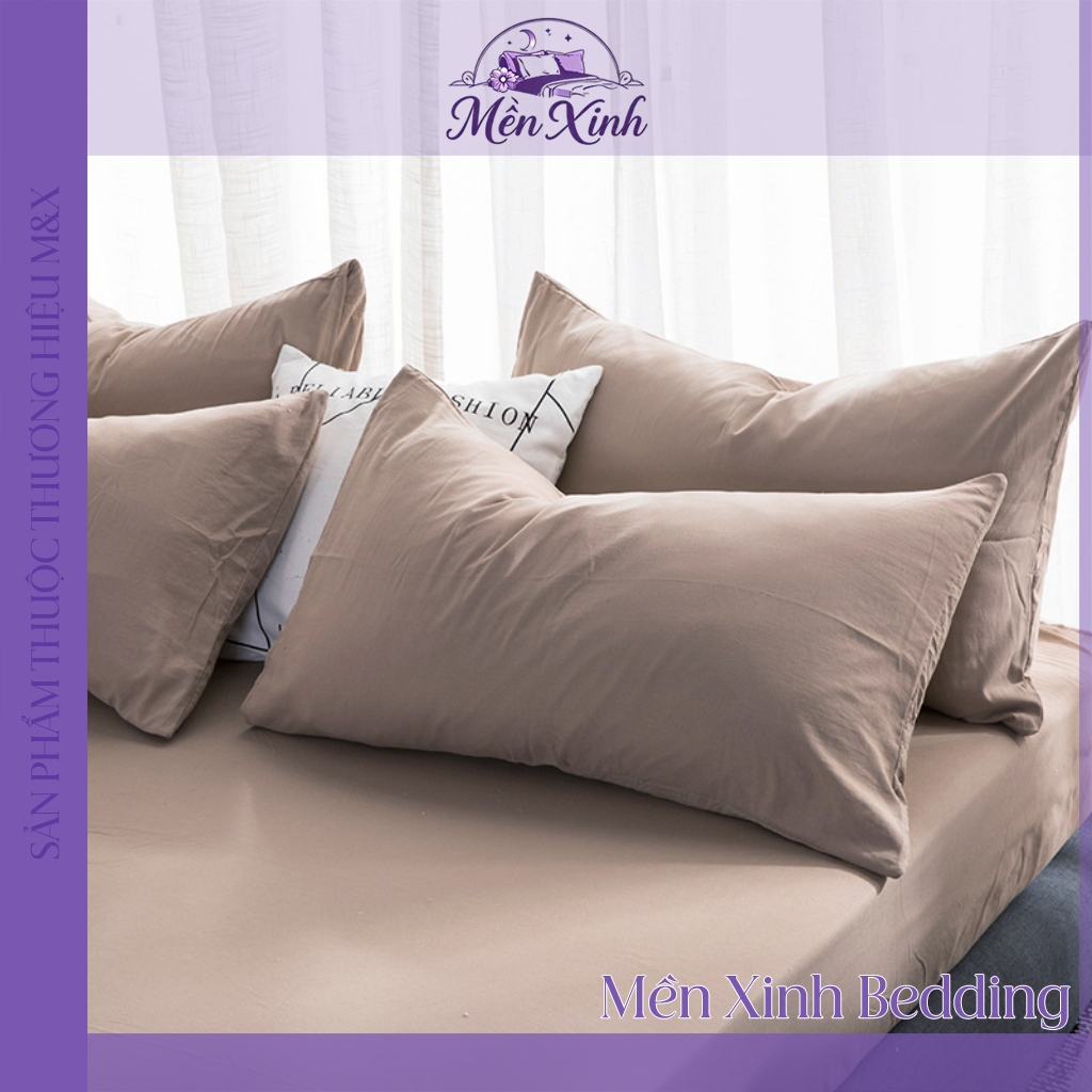 Bao Gối Đầu Cotton Tici Nhập Khẩu Mềm Mịn Vỏ Gối Nằm 35x50 45x65 50x70 Bền Đẹp