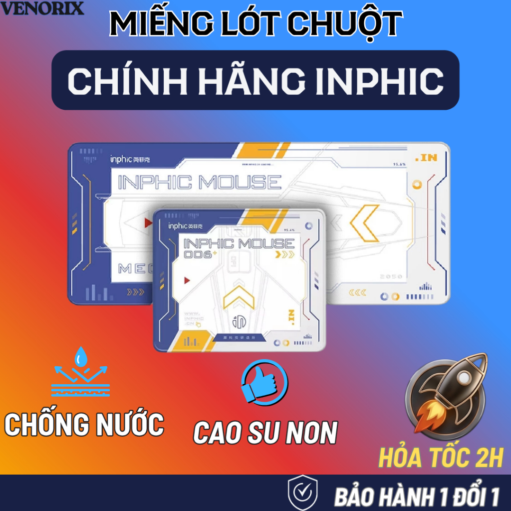 Lót chuột máy tính Inphic GUNDAM, lót chuột cao su chống nước, bàn di chuột gaming 70x30cm & 25x29cm