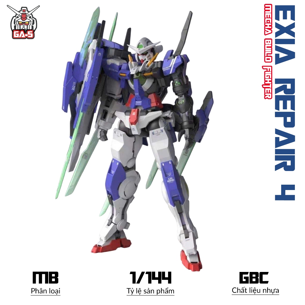 Mô hình MB GBC Exia Repair 4, 1/144 Mecha, Đồ chơi lắp ráp nhựa