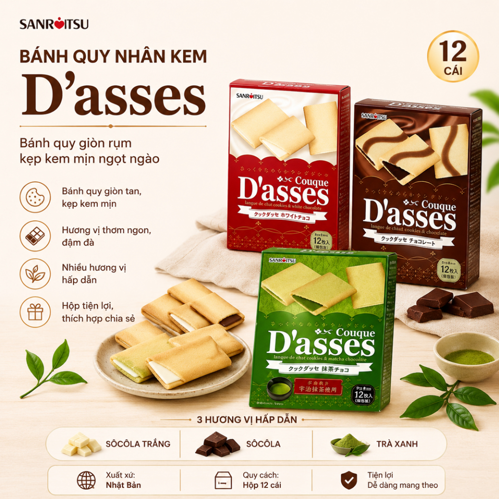 🍞 Bánh D'asses Cookies Chocolate Matcha