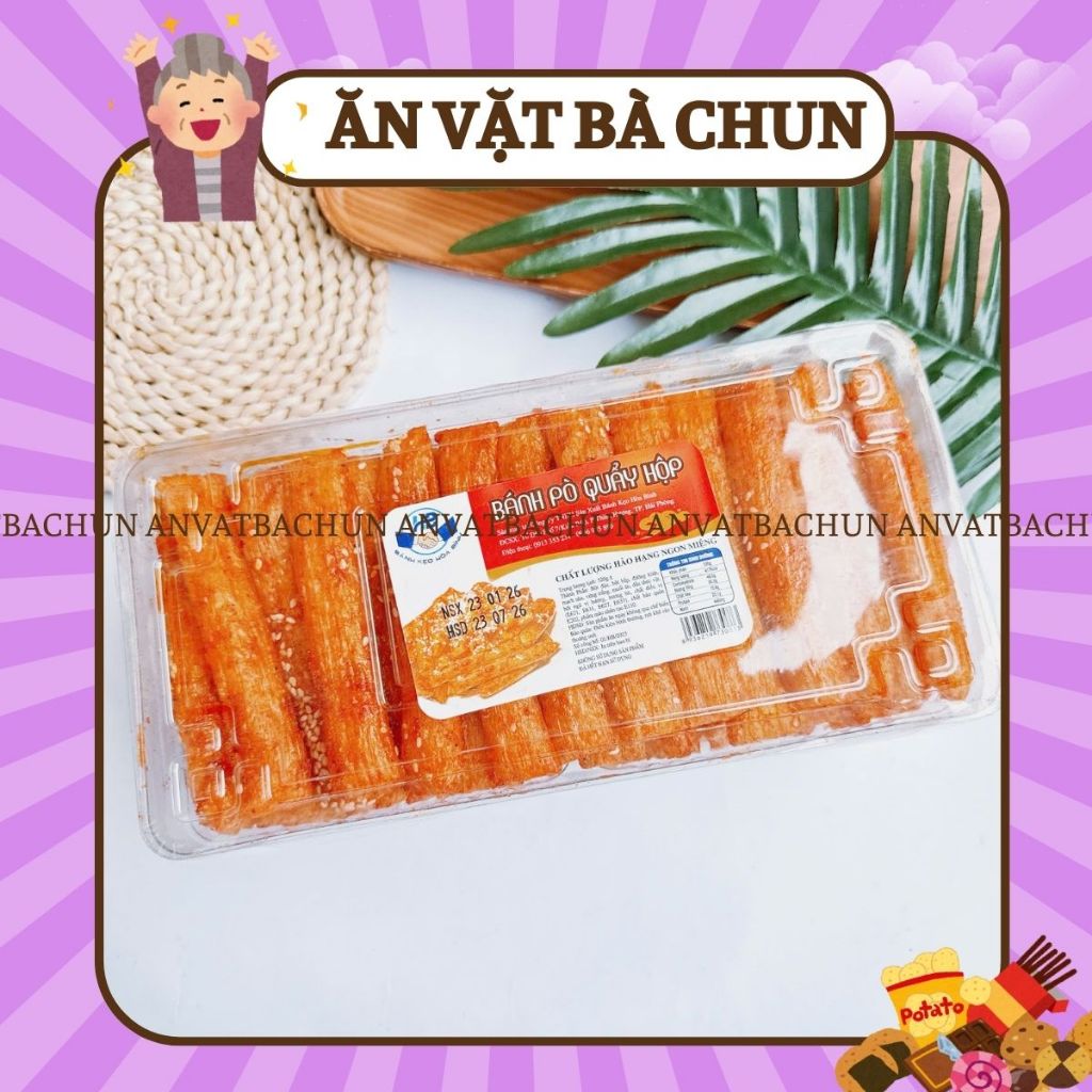 Bánh Pò Quẩy Hộp Ngọc Quỳnh, đồ ăn vặt tuổi thơ, đồ 1k, ăn vặt bà Chun