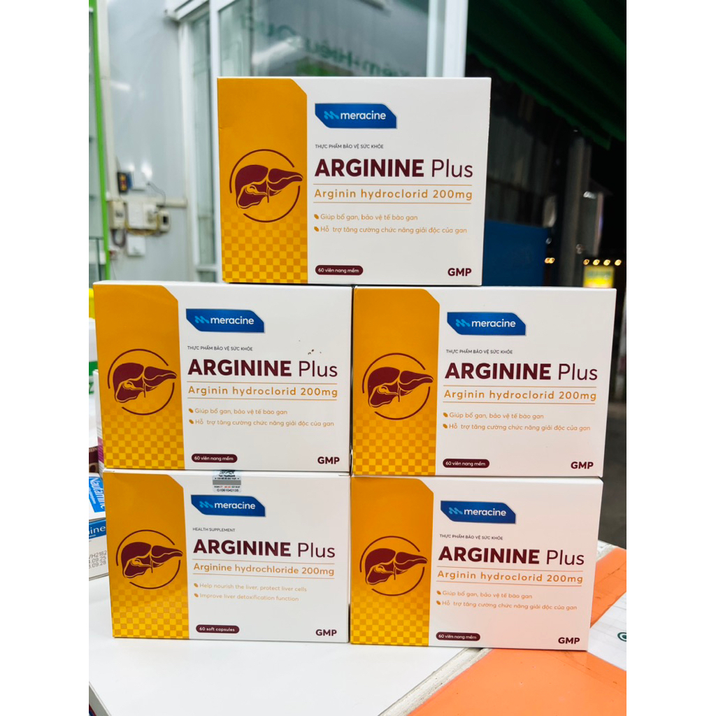 Arginine Plus 200mg Meracine - Bổ gan, hỗ trợ bảo vệ tế bào gan hộp 60v