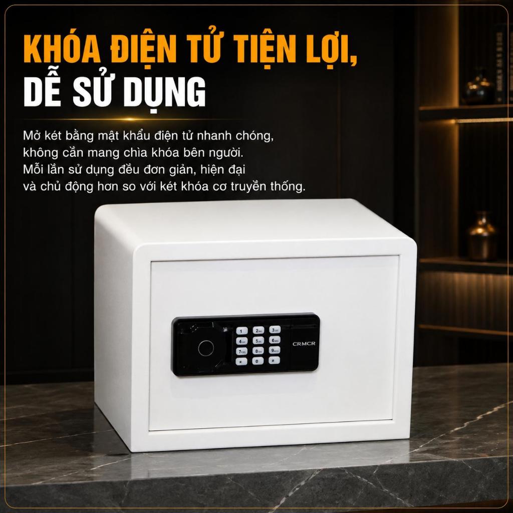 Két Sắt Mini Thông Minh Việt Tiệp KKS023 Khóa Điện Tử ✅ FREESHIP ✅ Két Sắt Mini CRMCR 25LN Mở Khóa 5
