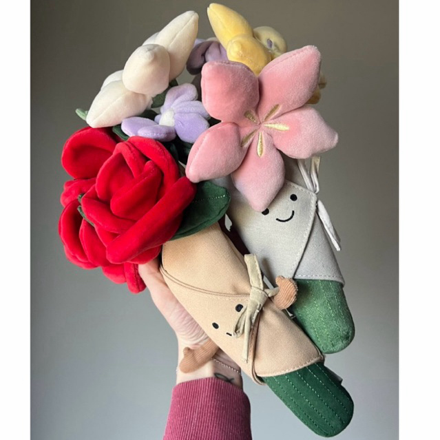 [CHÍNH HÃNG]Bó hoa JELLYCAT BOUQUET OF FLOWERS & ROSE BOUQUET
