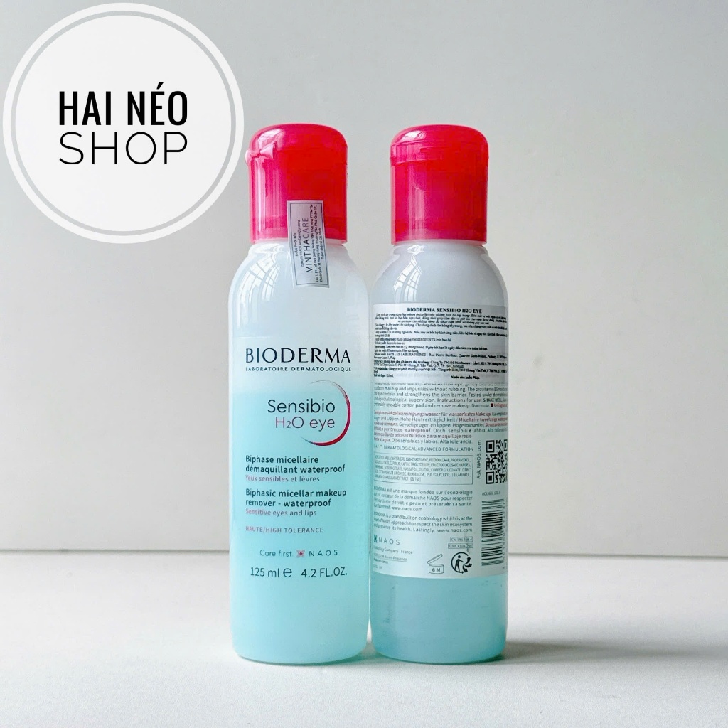 [DATE 02/2027] Nước tẩy trang mắt môi B Sensibio H2O Eye 125ml (Pháp)
