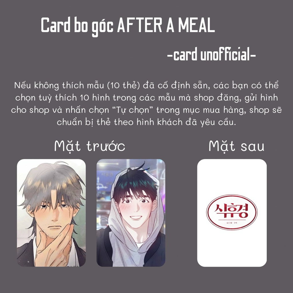 (UNOFF) SET 10 CARD BO GÓC AFTER A MEAL