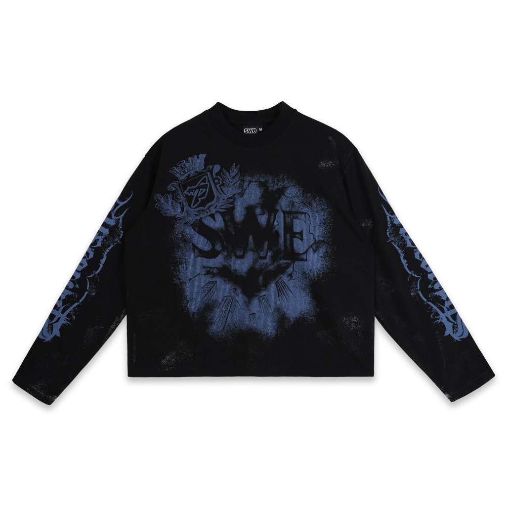 ÁO SWE ROYAL WAFFLE L/S TEE - BLACK