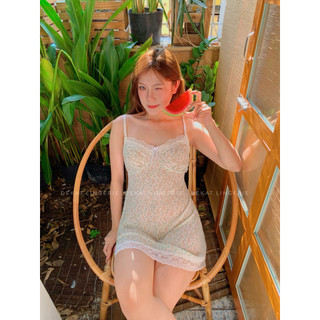 Đầm ngủ Lily hoa nhí (voan phối ren mềm mịn)