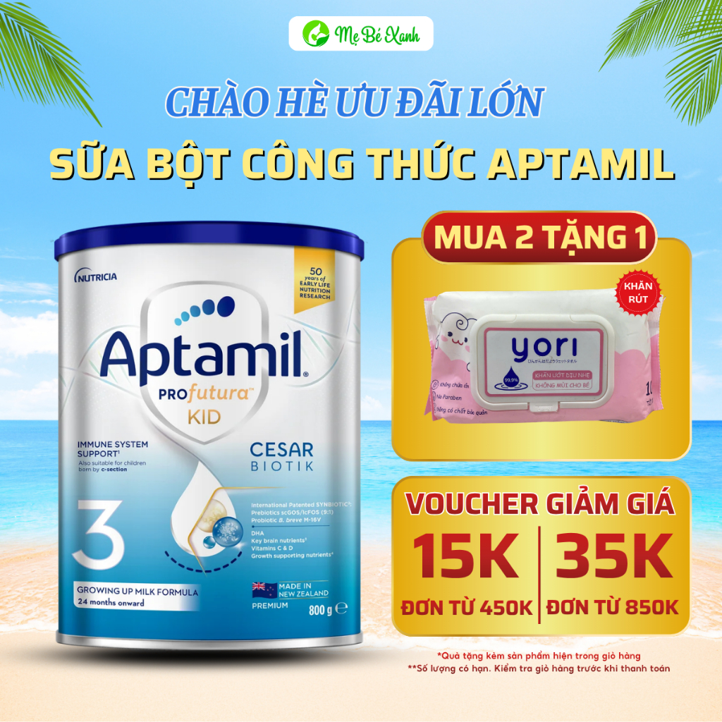 Sữa bột Aptamil New Zealand 1 hỗ trợ trẻ phát triển trí não xương khớp khỏe bổ sung vitamin lon 800g