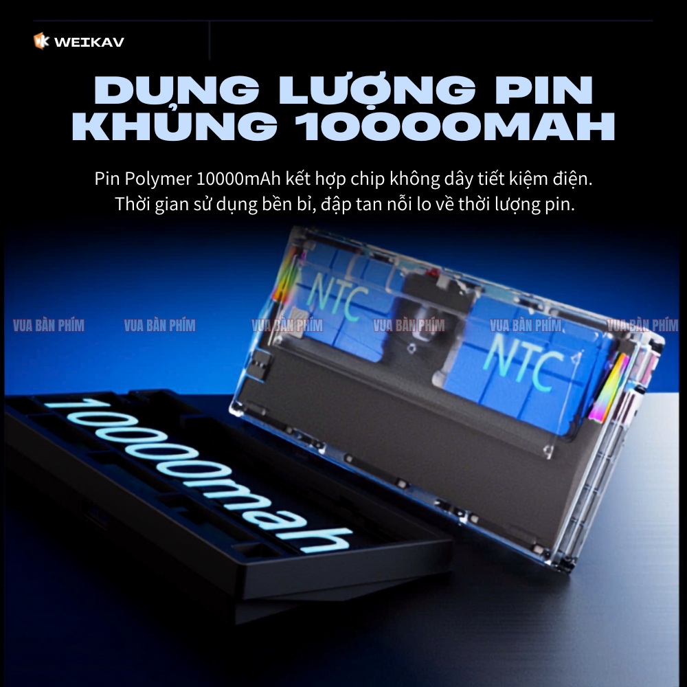 Bàn phím cơ không dây wekaiv nut75 nhôm cnc ,3 mode, núm xoay, polling rate 8k ,kết nối via,mạch xuôi , hotswap, led rgb | BigBuy360 - bigbuy360.vn