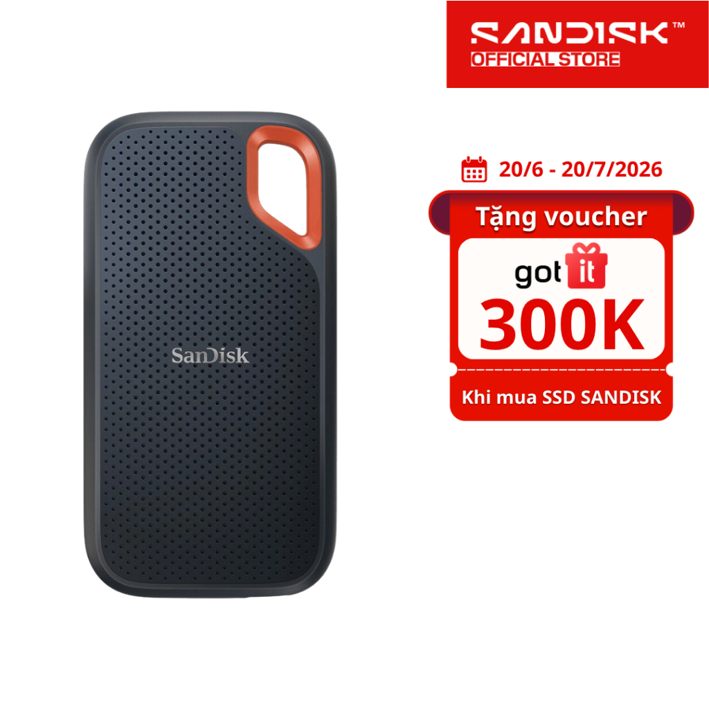 Ổ cứng di động SSD Sandisk Extreme Portable SDSSDE61-G25 500GB/1TB/2TB/4TB V2 E61 upto 1050/1000 MB/