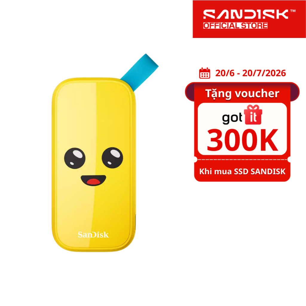 Ổ cứng di động SSD Sandisk Fortnite® Portable Peely™ Edition ‎SDSSDE30-G25F 1TB / 2TB E30 800MB/s