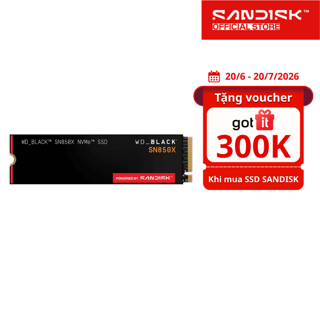 SSD gắn trong SSD WD 1TB/2TB/4TB Black SN850X PCle Gen4x 4 NVMe M.2 2280 - Bảo Hành 5 năm