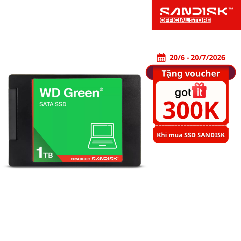 SSD gắn trong WD Green 2.5 inch SATA III 500GB/1TB  upto 545MB/s - Bảo Hành 3 năm