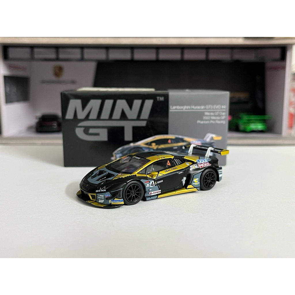 Xe mô hình Mini GT 645 Lamborghini Huracan GT3 Evo Macau LOOSE ĐẸP