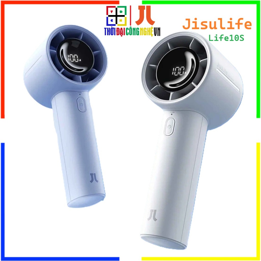 Quạt Cầm Tay Jisulife Life10S Pin 5000mAh 5 Cấp Gió Dùng 30H Tốc Độ Cao BH 12 Tháng