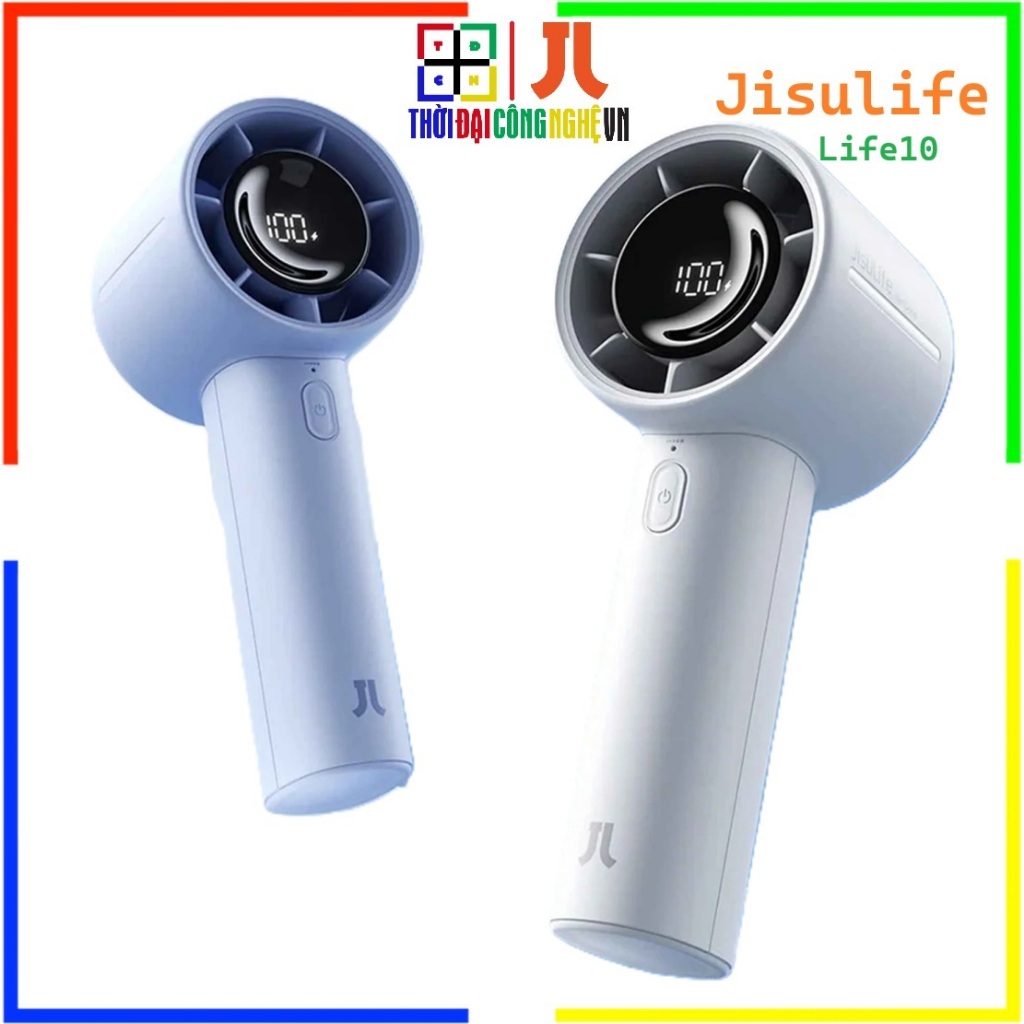 Quạt Cầm Tay Mini Jisulife Life 10 (4000mAh - Chạy 16H) - Quạt Tích Điện Bảo Hành 12 Tháng Chính