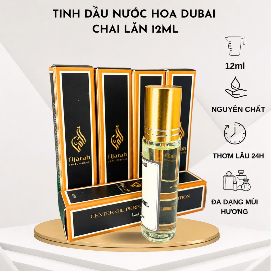 [12ml dạng lăn]💥 Tinh dầu nước hoa Dubai  dạng lăn 12ml thơm lâu nhiều mùi đa dạng cho nam và nữ