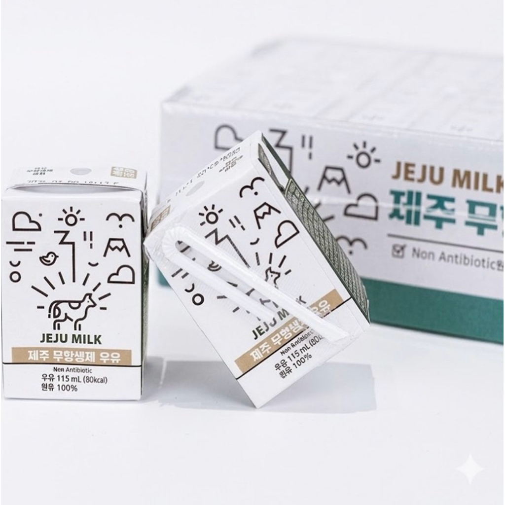 (Hang Air co Bill) Sữa Tươi Không Kháng Sinh Jeju Milk Hàn Quốc Hỗ Trợ Tăng Cao- Thùng 24 hộp