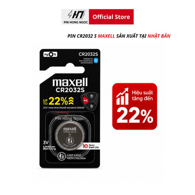 Pin CR2032 S Maxell vỉ 1 viên màu đen Cao cấp 3V - Hàng chính hãng
